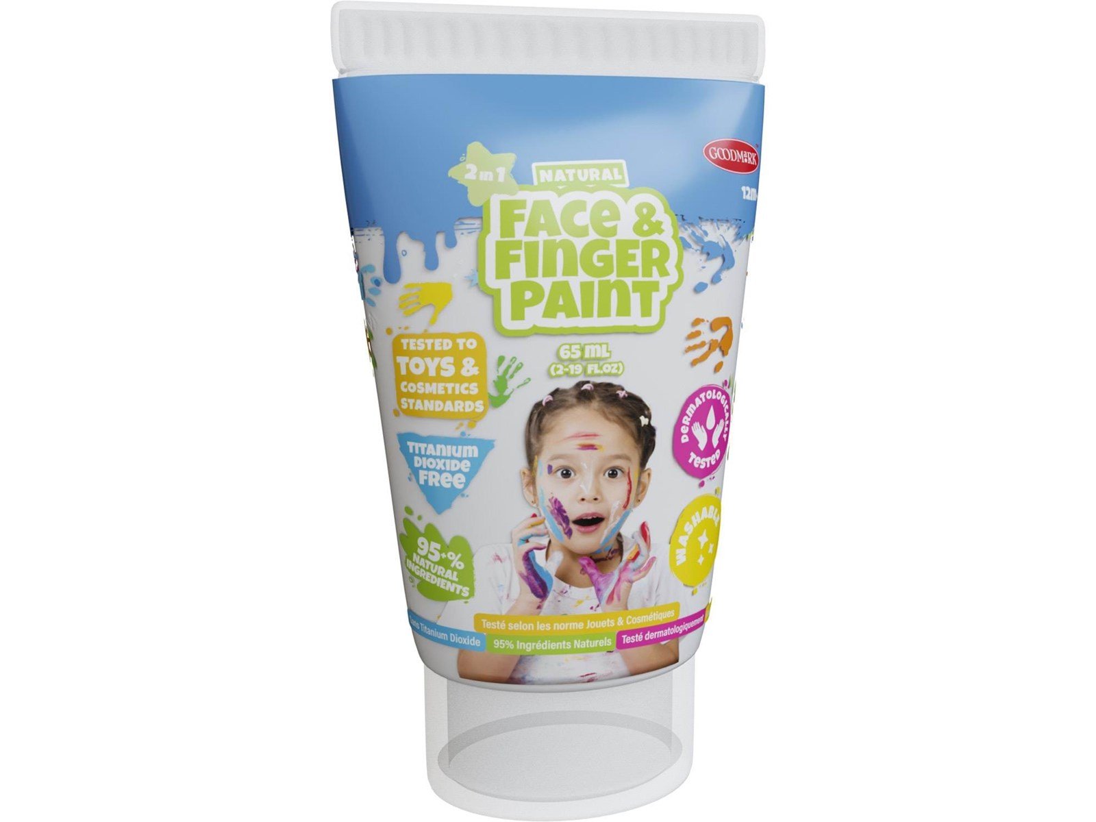 Boti Natural Face & Fingerpaint Tube - White 65ml Boti Natural Face & Fingerpaint Tube - White 65ml